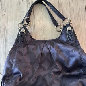 Coach Blue Shoulder Bag with Silver Hardware